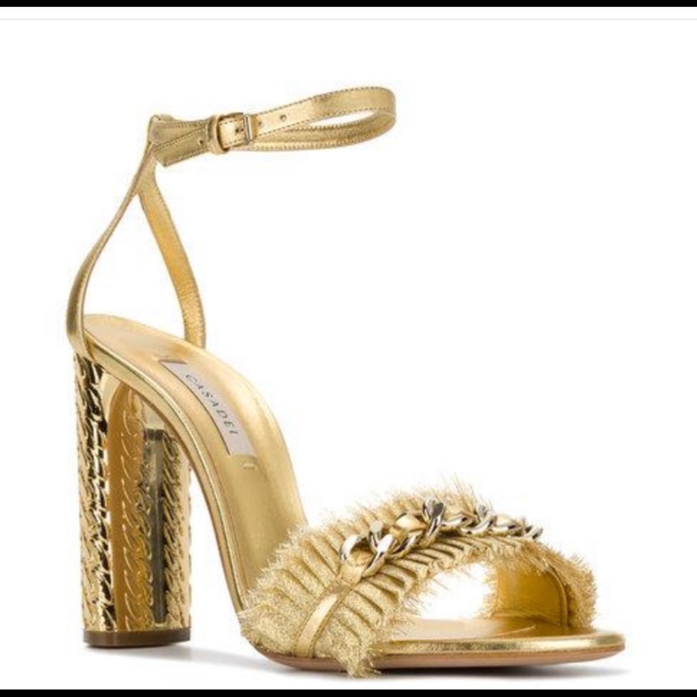 Authentic New CASADEI women’s Gold Sandal